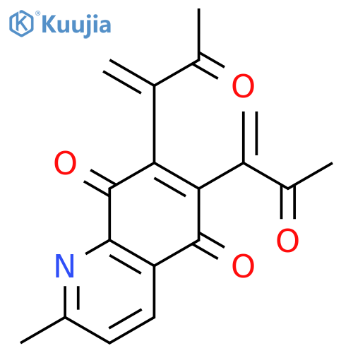 5,8-Quinolinedione, 2-methyl-6,7-bis(1-methylene-2-oxopropyl)- structure