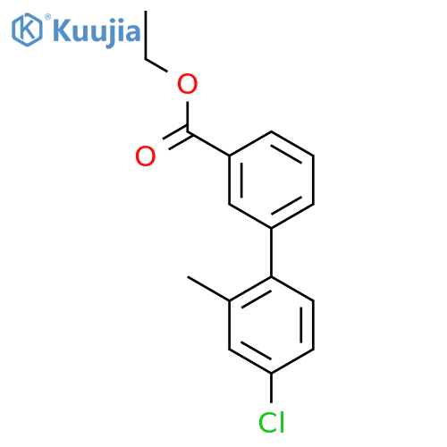 [1,1'-Biphenyl]-3-carboxylic acid, 4'-chloro-2'-methyl-, ethyl ester structure