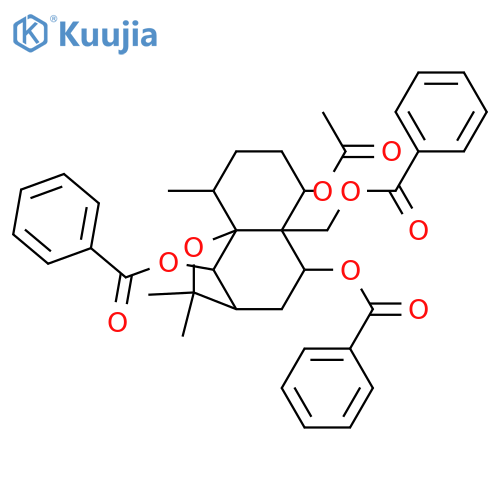 1,6,9,14-Tetrahydroxydihydro-β-agarofuran; (1α,6β,9β)-form, 6,9,14-Tribenzoyl, 1-Ac structure