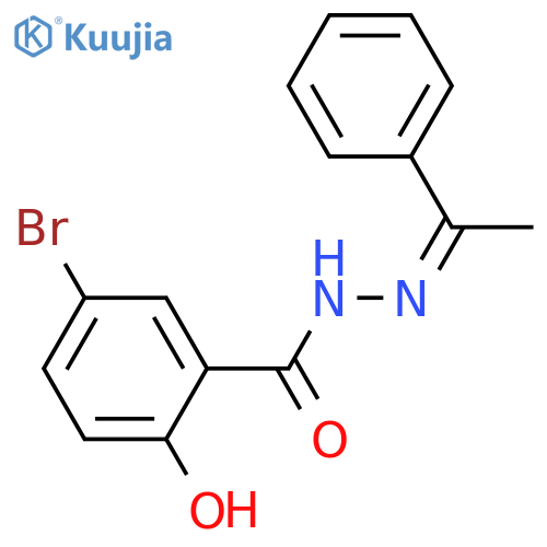 5-bromo-2-hydroxy-N'-[(1Z)-1-phenylethylidene]benzohydrazide structure