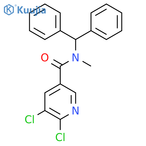 5,6-dichloro-N-(diphenylmethyl)-N-methylpyridine-3-carboxamide structure