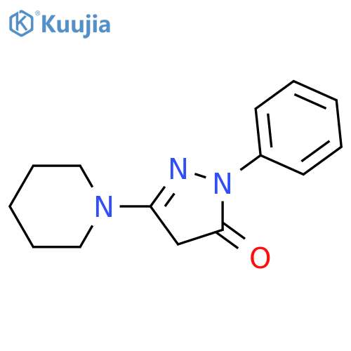 3H-Pyrazol-3-one, 2,4-dihydro-2-phenyl-5-(1-piperidinyl)- structure