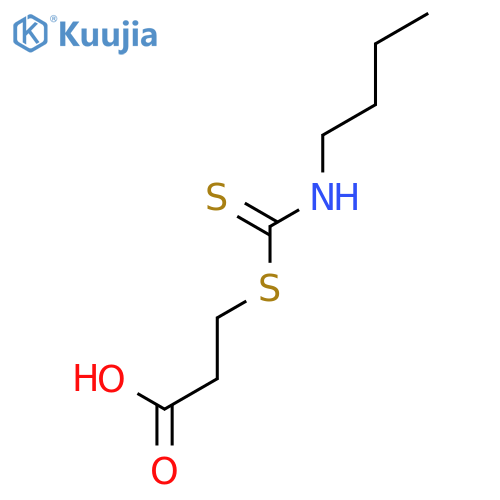 Propanoicacid, 3-[[(butylamino)thioxomethyl]thio]- structure