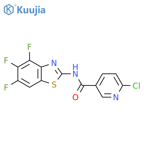 6-chloro-N-(4,5,6-trifluoro-1,3-benzothiazol-2-yl)pyridine-3-carboxamide structure