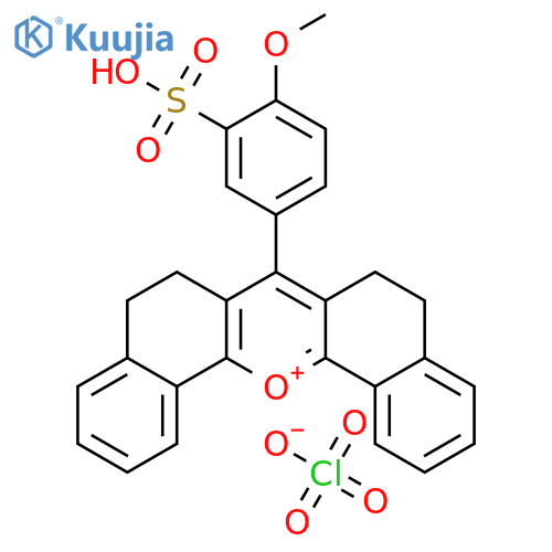 5,6,8,9-Tetrahydro-7-(4-methoxy-3-sulfophenyl)-dibenzo[c,h]xanthylium perchlorate structure