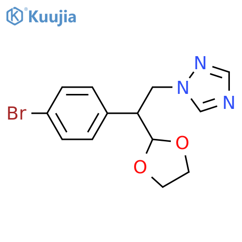 1H-1,2,4-Triazole, 1-[2-(4-bromophenyl)-2-(1,3-dioxolan-2-yl)ethyl]- structure