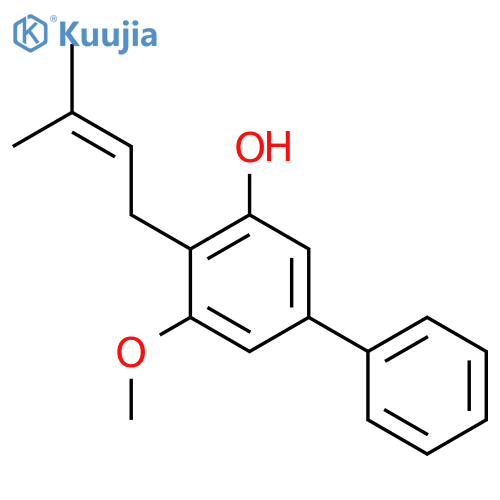 3-hydroxy-5-methoxy-4-(3-methyl-2-butenyl)bibenzene structure