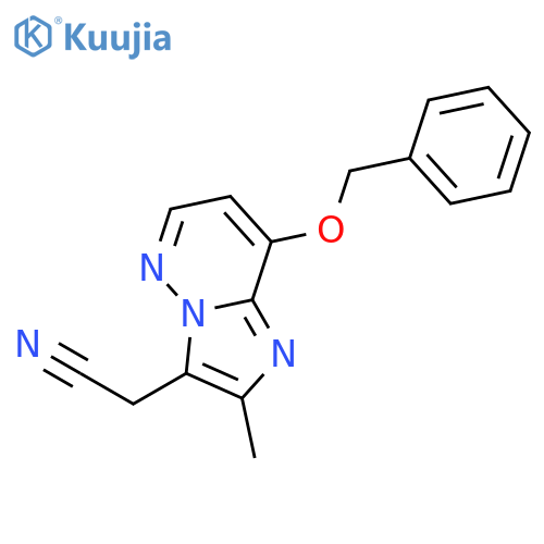 Imidazo[1,2-b]pyridazine-3-acetonitrile, 2-methyl-8-(phenylmethoxy)- structure