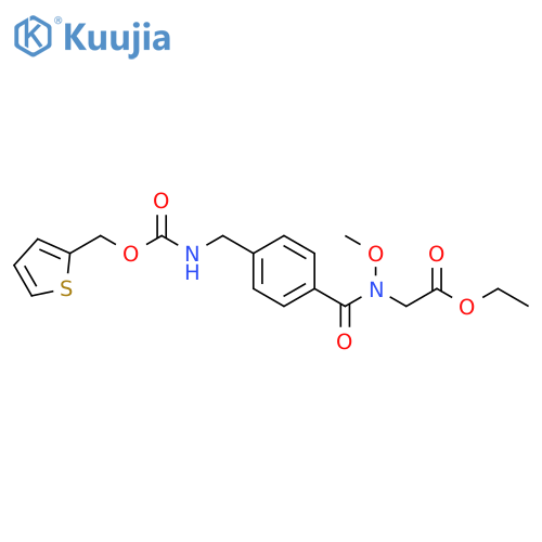 Glycine,N-methoxy-N-[4-[[[(2-thienylmethoxy)carbonyl]amino]methyl]benzoyl]-,ethyl ester structure