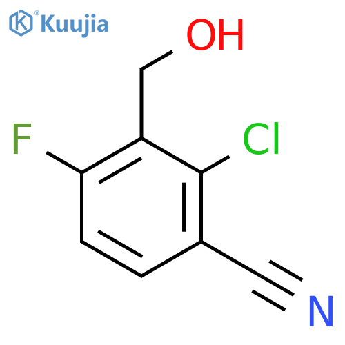 2-chloro-4-fluoro-3-(hydroxymethyl)benzonitrile structure