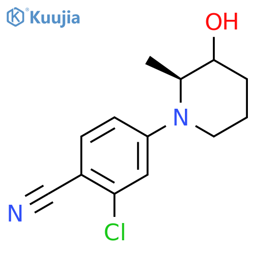 Benzonitrile, 2-chloro-4-[(2S)-3-hydroxy-2-methyl-1-piperidinyl]- structure