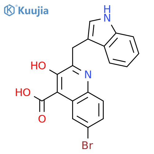 4-Quinolinecarboxylic acid, 6-bromo-3-hydroxy-2-(1H-indol-3-ylmethyl)- structure