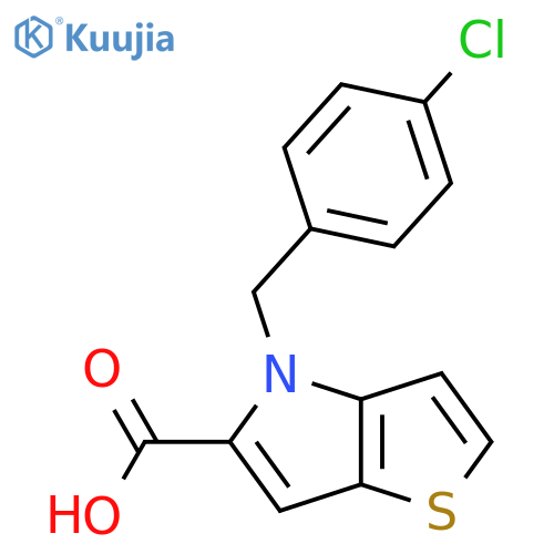 4-(4-Chlorobenzyl)-4H-thieno[3,2-b]pyrrole-5-carboxylic acid structure