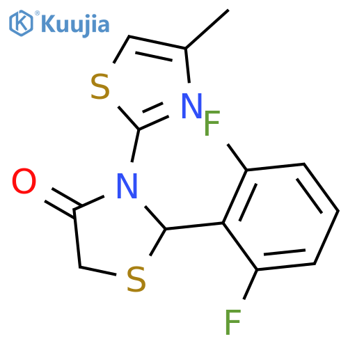 4-Thiazolidinone, 2-(2,6-difluorophenyl)-3-(4-methyl-2-thiazolyl)- structure