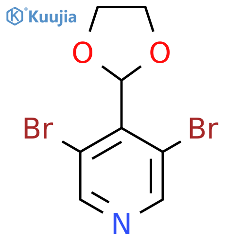 Pyridine, 3,5-dibromo-4-(1,3-dioxolan-2-yl)- structure
