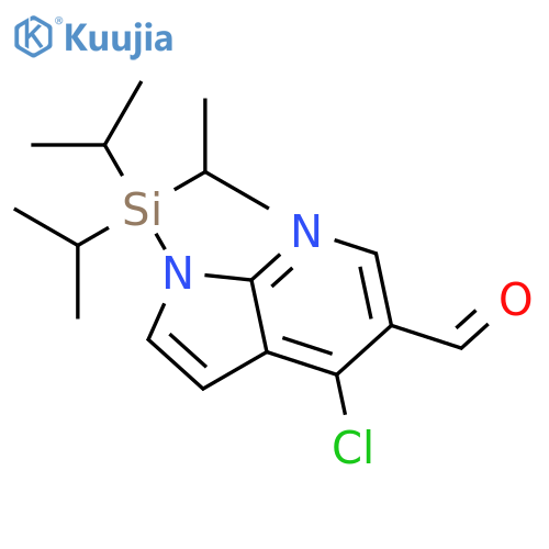 4-chloro-1-triisopropylsilyl-pyrrolo[2,3-b]pyridine-5-carbaldehyde structure