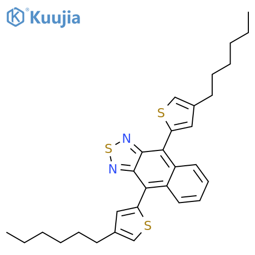 Naphtho[2,3-c][1,2,5]thiadiazole, 4,9-bis(4-hexyl-2-thienyl)- structure