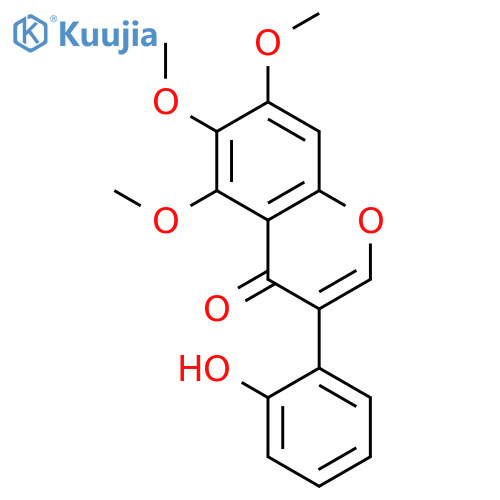 4H-1-Benzopyran-4-one, 3-(2-hydroxyphenyl)-5,6,7-trimethoxy- structure