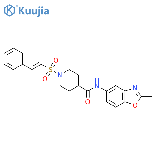 N-(2-methyl-1,3-benzoxazol-5-yl)-1-(2-phenylethenesulfonyl)piperidine-4-carboxamide structure