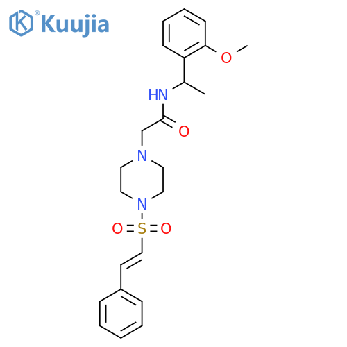 N-[1-(2-methoxyphenyl)ethyl]-2-[4-(2-phenylethenesulfonyl)piperazin-1-yl]acetamide structure