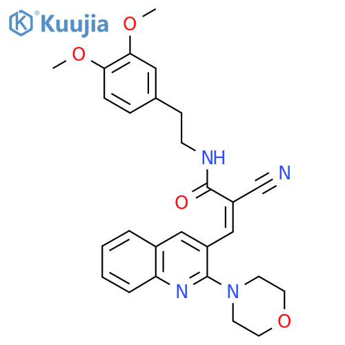 2-cyano-N-[2-(3,4-dimethoxyphenyl)ethyl]-3-[2-(morpholin-4-yl)quinolin-3-yl]prop-2-enamide structure