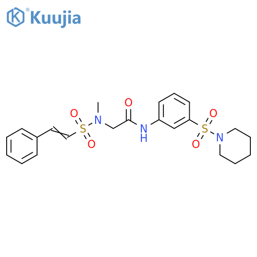 2-[Methyl[(2-phenylethenyl)sulfonyl]amino]-N-[3-(1-piperidinylsulfonyl)phenyl]acetamide structure