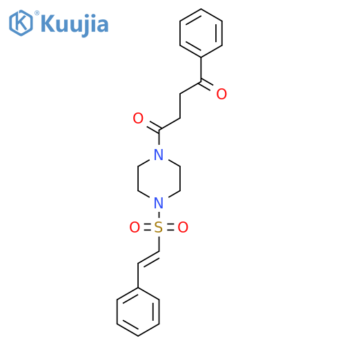 1-Phenyl-4-[4-(2-phenylethenesulfonyl)piperazin-1-yl]butane-1,4-dione structure