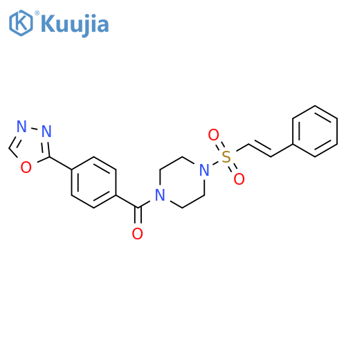 1-[4-(1,3,4-Oxadiazol-2-yl)benzoyl]-4-(2-phenylethenesulfonyl)piperazine structure