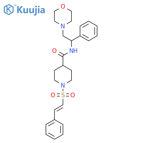 N-[2-(morpholin-4-yl)-1-phenylethyl]-1-(2-phenylethenesulfonyl)piperidine-4-carboxamide structure