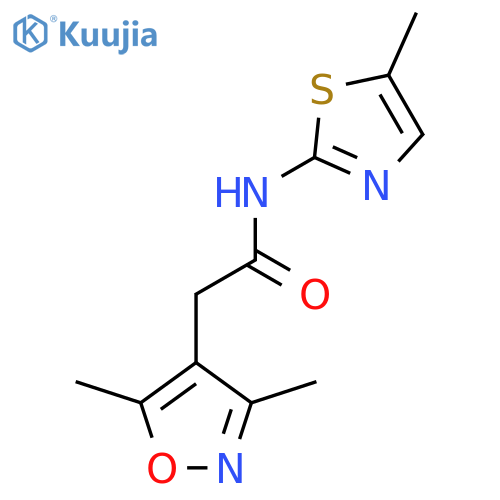 2-(3,5-dimethyl-1,2-oxazol-4-yl)-N-(5-methyl-1,3-thiazol-2-yl)acetamide structure