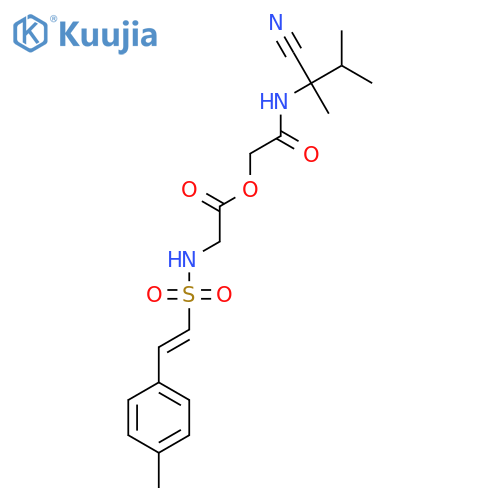 [(1-Cyano-1,2-dimethylpropyl)carbamoyl]methyl 2-[2-(4-methylphenyl)ethenesulfonamido]acetate structure