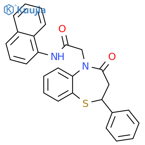 N-(naphthalen-1-yl)-2-(4-oxo-2-phenyl-2,3,4,5-tetrahydro-1,5-benzothiazepin-5-yl)acetamide structure
