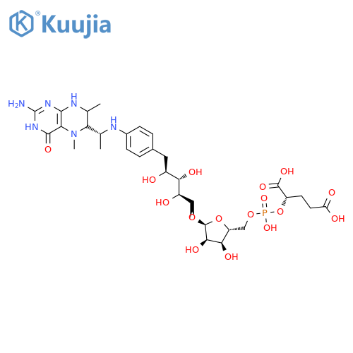 D-Ribitol,1-[4-[[1-(2-amino-1,4,5,6,7,8-hexahydro-5,7-dimethyl-4-oxo-6-pteridinyl)ethyl]amino]phenyl]-1-deoxy-5-O-[5-O-[(1,3-dicarboxypropoxy)hydroxyphosphinyl]-a-D-ribofuranosyl]-,[1[R(6S,7S)],5(S)]- (9CI) structure