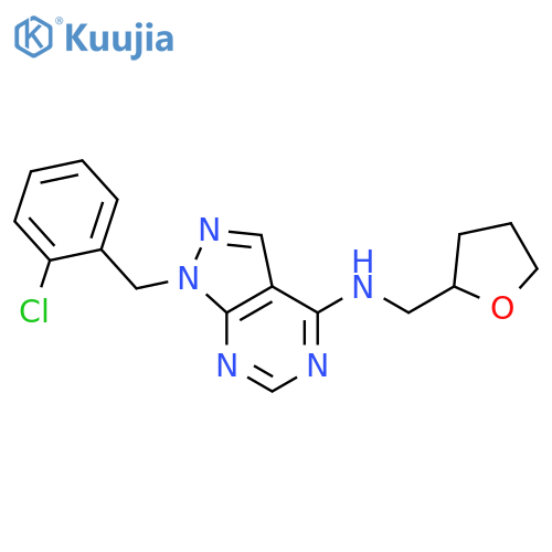 1-(2-chlorophenyl)methyl-N-(oxolan-2-yl)methyl-1H-pyrazolo3,4-dpyrimidin-4-amine structure