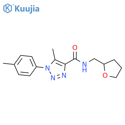 5-methyl-1-(4-methylphenyl)-N-(oxolan-2-yl)methyl-1H-1,2,3-triazole-4-carboxamide structure
