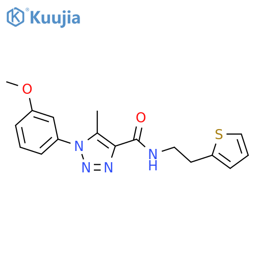 1-(3-methoxyphenyl)-5-methyl-N-2-(thiophen-2-yl)ethyl-1H-1,2,3-triazole-4-carboxamide structure