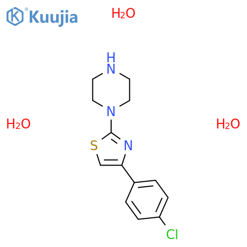 4-(4-Chlorophenyl)-2-(piperazin-1-yl)thiazole trihydrate structure