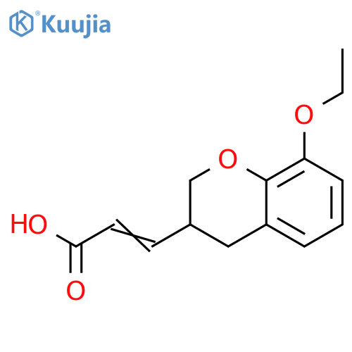3-(8-ethoxy-3,4-dihydro-2H-1-benzopyran-3-yl)prop-2-enoic acid structure