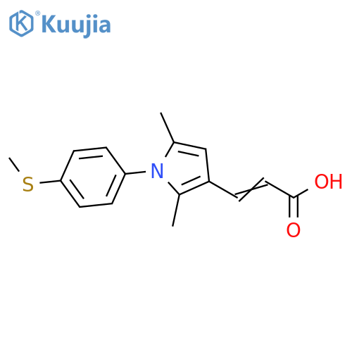 3-{2,5-dimethyl-1-4-(methylsulfanyl)phenyl-1H-pyrrol-3-yl}prop-2-enoic acid structure