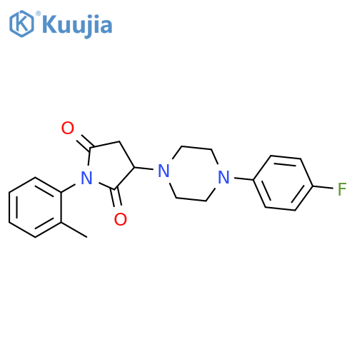 3-4-(4-fluorophenyl)piperazin-1-yl-1-(2-methylphenyl)pyrrolidine-2,5-dione structure