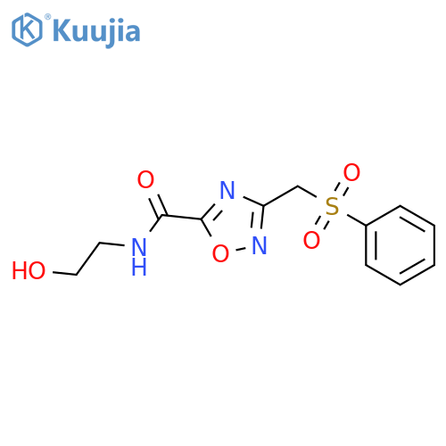 <br>3-Benzenesulfonylmethyl-[1,2,4]oxadiazole-5-carboxylic acid (2-hydroxy-ethy l)-amide structure