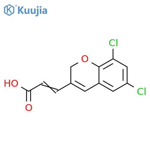 3-(6,8-dichloro-2H-chromen-3-yl)prop-2-enoic acid structure