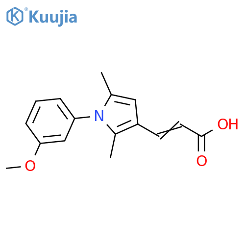 3-1-(3-methoxyphenyl)-2,5-dimethyl-1H-pyrrol-3-ylprop-2-enoic acid structure