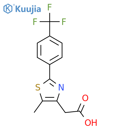 2-{5-Methyl-2-4-(trifluoromethyl)phenyl-1,3-thiazol-4-yl}acetic acid structure