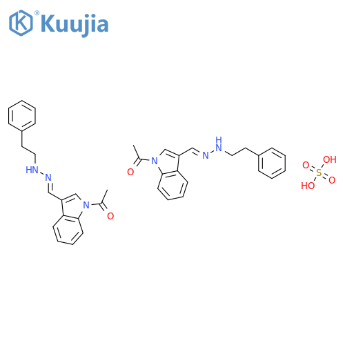 1H-INDOLE-3-CARBOXALDEHYDE, 1-ACETYL-, 3-[(2-PHENYLETHYL)HYDRAZONE], SULFATE (2:1) structure