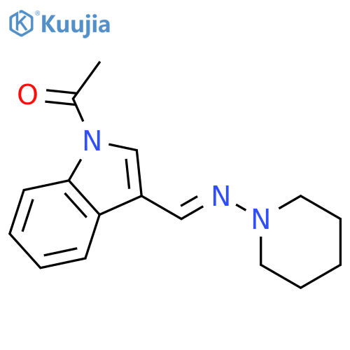 1H-INDOLE-3-METHANIMINE, 1-ACETYL-N-1-PIPERIDINYL- structure