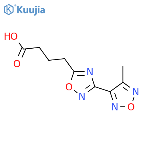 4-[3-(4-Methyl-1,2,5-oxadiazol-3-yl)-1,2,4-oxadiazol-5-yl]butanoic acid structure