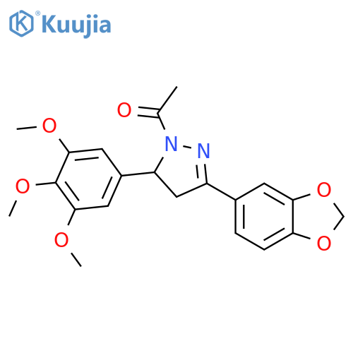 1-(3-(Benzo[d][1,3]dioxol-5-yl)-4,5-dihydro-5-(3,4,5-trimethoxyphenyl)pyrazol-1-yl)ethanone structure