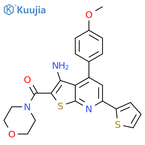 4-(4-methoxyphenyl)-2-(morpholine-4-carbonyl)-6-(thiophen-2-yl)thieno2,3-bpyridin-3-amine structure