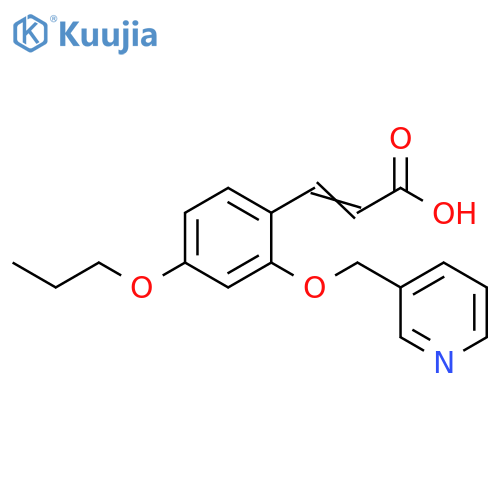 3-{4-propoxy-2-(pyridin-3-yl)methoxyphenyl}prop-2-enoic acid structure